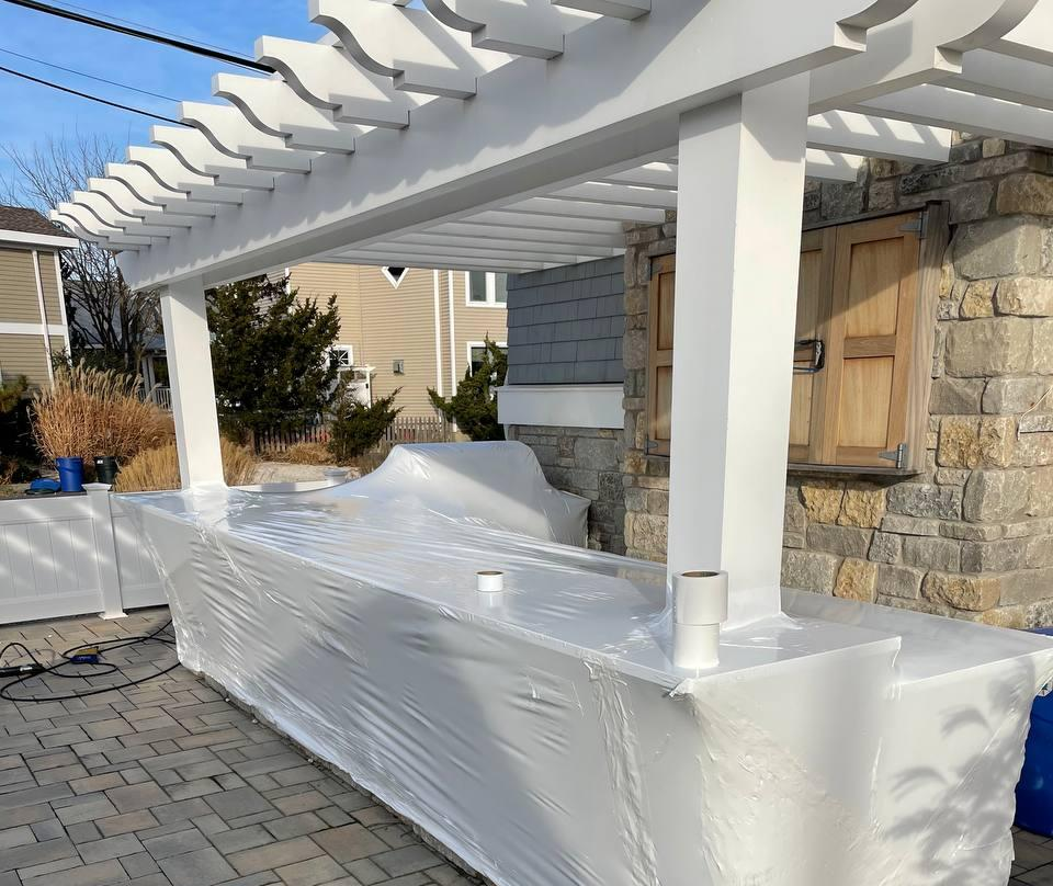 Outdoor kitchen wrapped
